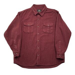 Red Head Men's Burgundy Flannel Button Up Shirt